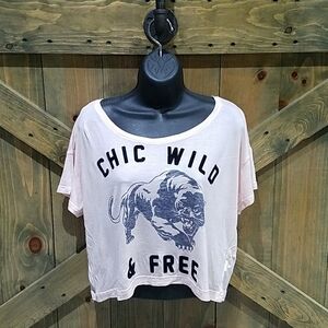 CHIC WILD & FREE PINK CROP TOP